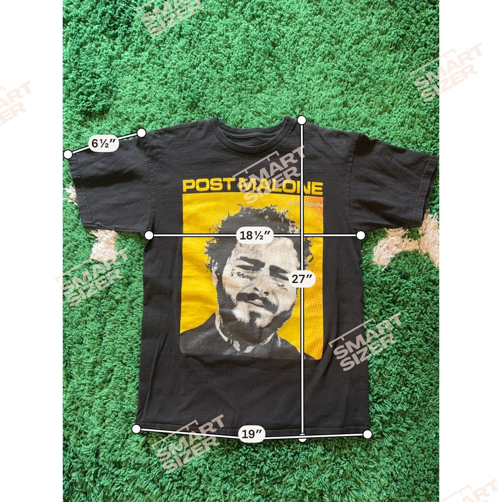 Post Malone 2019 Runaway Tour Graphic T-Shirt Black Yellow Mens Small S - Picture 2 of 6